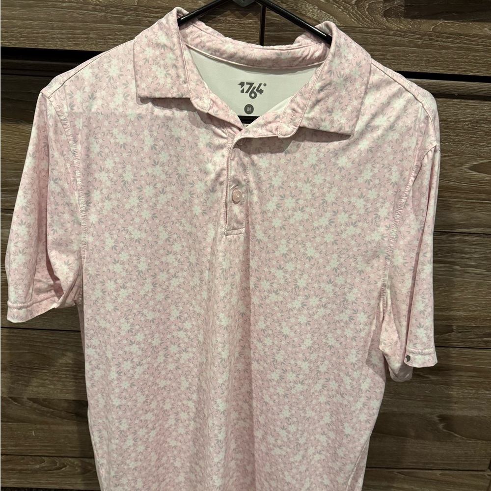 1764 Pink Floral Men's Polo Shirt
